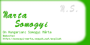 marta somogyi business card